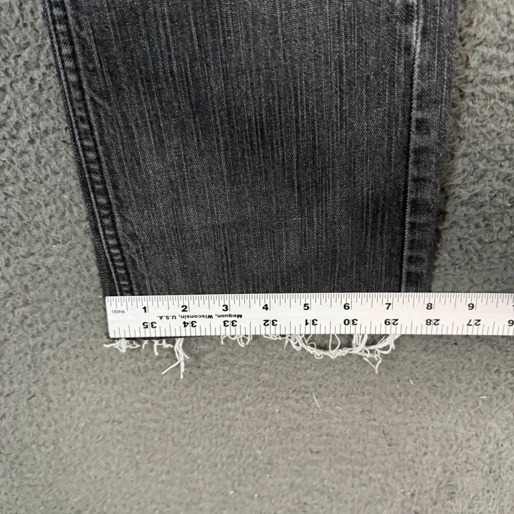 Vtg Levis 507 Jeans Mens 32x32 Black Slim Cropped Bootcut Denim Pants Y2K
